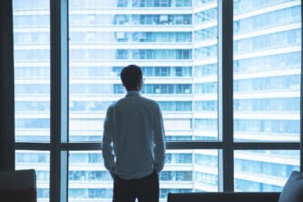 man window buildings